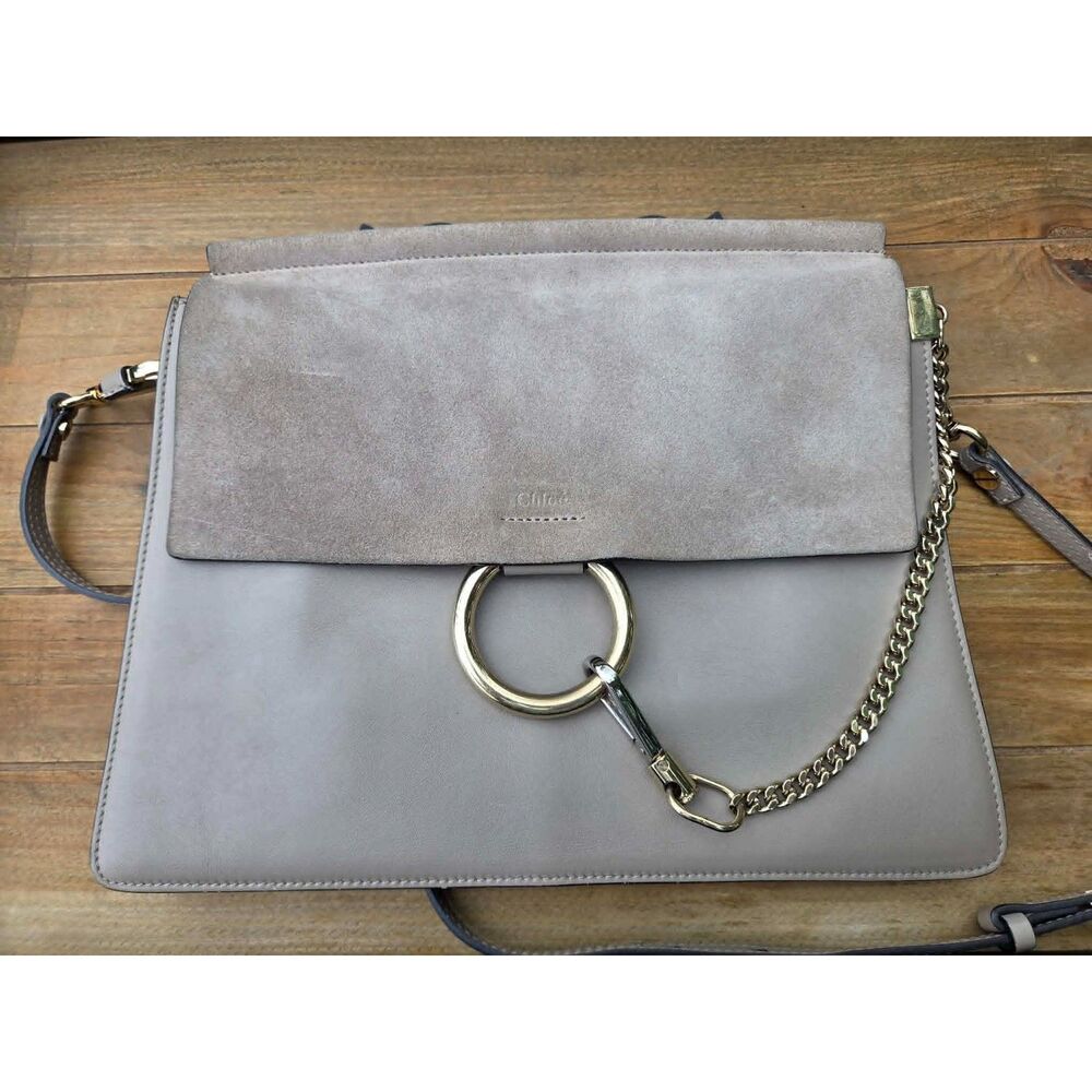 Authentic Chloé Faye Medium Shoulder Bag – Motty Gray |  Authenticated